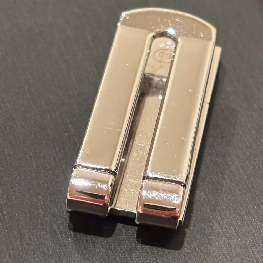 Sterling Silver Blue and Green Striped Money Clip